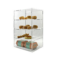 Armoire en acrylique détachable Comptoir de restauration Affichage de sécurité 4 niveaux avec portes Présentoir de pâtisserie en acrylique personnalisé
