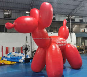 نماذج حيوانات, ديكور حديقة ضخمة ، نفخ ، حيوانات ، عرض دعائي ، برتقالي ، أزرق ، أحمر ، نموذج بالون للكلب - Product Image 3