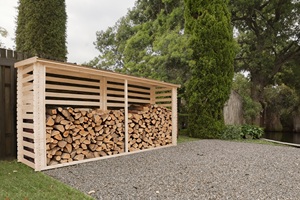 Timbela M203 Abri à bois de chauffage extérieur en bois Capacité de 4m2 Meubles de jardin durables Pression Nature Dimensions W458 X L112 X H199 cm - Product Image 6