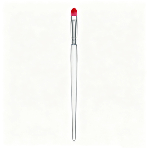 YRX Juego de 6 Brochas de Maquillaje Transparentes con Logotipo Personalizado, Mango Rojo, Pelo Sintético, Brochas de Maquillaje de Lujo para Rostro, con Bolsa - Product Image 5