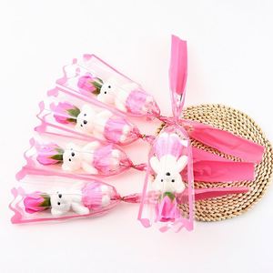 Bear Soap Roses Flower Soap Flower Creative Christmas Mothers Day Promotion Bear Soap <b>Bouquet</b> Flowers Lovely Gift - Product Image 1