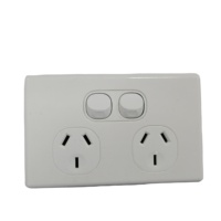 Prises et interrupteurs électriques muraux en plastique blanc ELMAK certifiés SAA, norme australienne 16A 250V, Slimline 10A