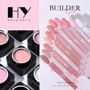 Hanyi Gel de Extensión de Uñas Autonivelante de Bajo Calor Sin HEMA ni TPO, 30ml, 12 Colores, Duración de <span class=keywords><strong>30</strong></span> Días, Gel de Construcción de Uñas OEM - Product Image 1