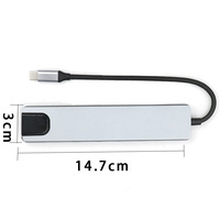 Hub Tipe-C 8-in-1 dengan Port Ethernet dan USB-A, Dock USB-C Multi-Fungsi dengan Logo Terukir Laser