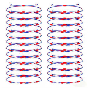 DIY Braided <b>Bracelet</b> Set 24 Piece Adjustable Knotted <b>Rope</b> Unisex Party Jewelry Color Blocking Style - Product Image 1