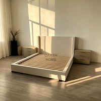 Cadre de lit en bois massif de qualité supérieure OAKEN - Lit moderne haut de gamme pour chambre à coucher, taille Queen ou King, pour la maison, l'hôtel, les meubles de maison
