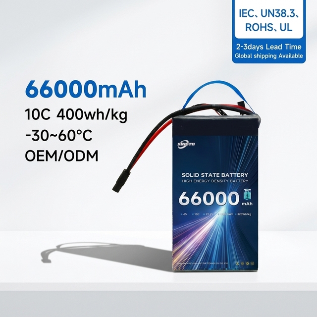 Factory Original Support Semi Solid State Drone Battery Sample Testing 6s 66000mah 5.1kg 10c Solid State Lithium Uav Battery