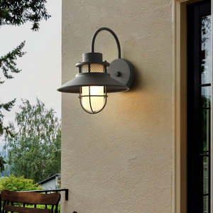 Applique murale extérieure moderne en fer et verre, étanche IP65, pour villa, jardin, patio, style industriel rétro, éclairage <span class=keywords><strong>de</strong></span> grange - Product Image 3