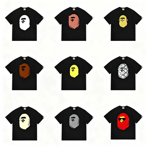 T-shirt imprimé tendance pour homme 2026, version haute qualité, motif lettres, style streetwear, collection Bathing Ape, Bapees - Product Image 1