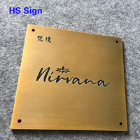 Plaque en laiton brossé fabriquée en usine OEM, signalétique en braille, plaque en métal solide pour appartement, plaque en laiton gravée, plaque ovale en laiton gravée