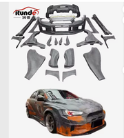 Pièces automobiles en matériau FRP Runde pour Mitsubishi Lancer : Kit carrosserie large style VARI, pare-chocs avant, ailes, jupes latérales, pare-chocs arrière