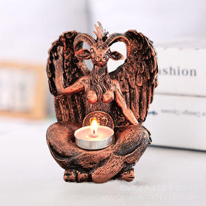 Statue d'Idole <span class=keywords><strong>de</strong></span> Chèvre Satanique en Résine pour Halloween, Artisanat Religieux, Sculpture d'Autel <span class=keywords><strong>de</strong></span> Mendes, Figurine <span class=keywords><strong>de</strong></span> Chèvre, Décoration d'Intérieur - Product Image 3