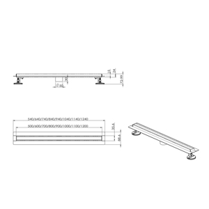 Espesado de acero inoxidable 304 extremadamente estrecho lineal, cuarto de ducha de hotel lineal, línea invisible drenaje de piso largo y delgado - Product Image 4