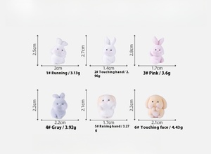 Micro paisaje personalizado flocado muñeca lindo conejito familia muñeca lindo grano ornamento - Product Image 6