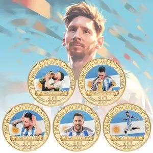 2023 Offre Spéciale Argentine Messi Plaqué Or Pièce Souvenir Personnalisé Métal 3D Pièces Commémoratives pour Cadeau