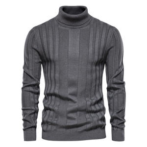 Pull tricoté décontracté à <span class=keywords><strong>col</strong></span> <span class=keywords><strong>roulé</strong></span> uni pour <span class=keywords><strong>homme</strong></span>, best-seller automne, chaud, personnalisable, directement de l'usine - Product Image 1
