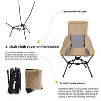 Chaise pliante d'extérieur en gros, portable, légère, inclinable, à dossier haut, triangulaire, en alliage d'aluminium, pour le camping et les loisirs