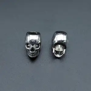 DIY 골동품 실버 컬러 도금 빈티지 해골 아연 합금 스페이서 보석 구슬 12x8mm 약 100PC/가방 1671854