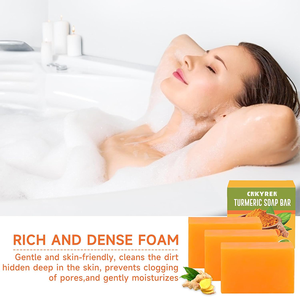 Sapone sbiancante fatto a mano biologico saponetta profumata curcuma sapone da bagno idratante esfoliante per il trattamento della pelle luminosa - Product Image 4