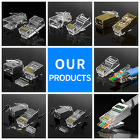 Conector Ethernet de 8 pines RJ 45, conector SFTP Cat8 8P8C RJ45, enchufe Modular, Cable de red de paso, conectores macho, categoría de producto