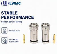 Connecteur mâle UHF LWMC à pince pour câble LMR300 et câble de 7 mm, VSWR 1,2 max, joint en caoutchouc silicone