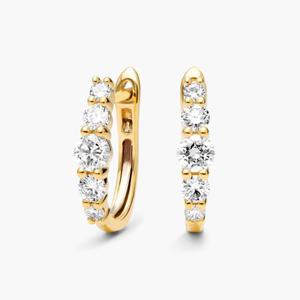 Elegant 925 Sterling Silver Gold Plated Moissanite Hoop <b>Earrings</b> Brilliant Luxury Fashion <b>Fine</b> Jewelry Modern Collection - Product Image 1