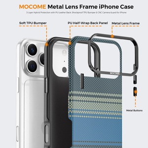 เคสโทรศัพท์หนัง PU ลายคาร์บอนไฟเบอร์แบบแม่เหล็ก สำหรับ iPhone 17 14 15 16 Pro Max 17 Air รองรับการชาร์จไร้สาย ป้องกันการกระแทก - Product Image 5