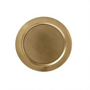 Assiette de présentation en acier inoxydable martelé de qualité supérieure, forme ronde, sous-assiette, assiette de présentation au meilleur prix - Product Image 1