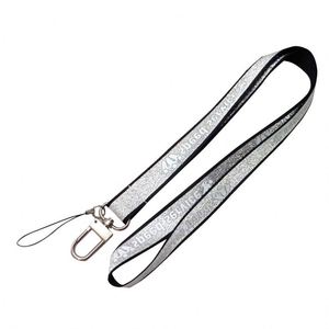 Custom Fashion Printing Glitter <b>Lanyards</b> Silver - Product Image 1