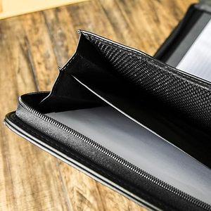 High-end Business <b>Briefcase</b> with Zipper Padfolio Excellent Business Impression Starts with PU Artificial <b>Leather</b> - Product Image 5