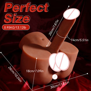 Torso masculino realista marrón de 13,11 Lb con trasero grande de Abs, juguete sexual Unisex con consolador para hombres <span class=keywords><strong>Gay</strong></span>, Juguetes sexuales, <span class=keywords><strong>Masturbadores</strong></span> Masculino - Product Image 6