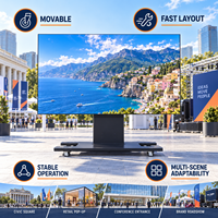 Mur LED motorisé pliable de 108 pouces P0.9, écran LED sur roulettes pour salles de banquet d'hôtel et salles d'événements multifonctionnelles