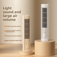 Ventilateur de bureau USB sans pales, moteur sans balais, silencieux (36-45 dB), flux d'air grand angle, batterie au lithium intégrée - Cadeau idéal pour