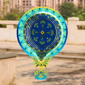 Wholesale Garden Wind Spinner <b>Hot</b> air Ballonn Garden Ornaments 12 Inch Metal Wind 3d Spinner <b>Hot</b> Balloon Shape - Product Image 2