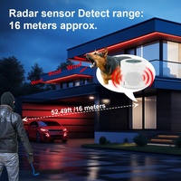 Alarme anti-aboiement pour chien, détecteur de mouvement radar, sonnette de sécurité domestique sans fil, 130 dB, dissuasion automatique, portée 12 m