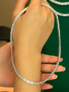 Xinfly Luxury 6.8ct Natural Diamonds Choker <b>Necklace</b> Full Baguette for Weddings and Fine Jewelry - Product Image 5