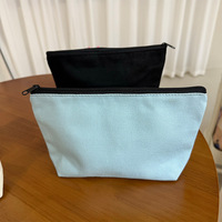 Tas Kanvas Zipper Portabel Ramah Lingkungan dengan Motif Garis-Garis, Custom Grosir, Bergaya Fashion untuk Menyimpan Alat Tulis, Kosmetik, dan Dompet