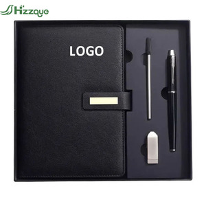 <span class=keywords><strong>2026</strong></span>年热销促销商务A5 PU皮革笔记本带笔USB闪存盘定制徽标豪华公司企业礼品盒套装 - Product Image 1