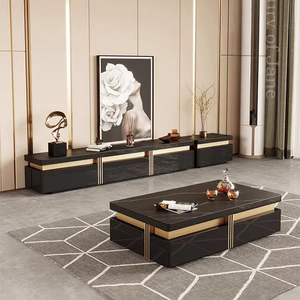 Table basse en bois moderne, <span class=keywords><strong>meuble</strong></span> <span class=keywords><strong>TV</strong></span> avec rangement, console multimédia de luxe, ensemble de meubles pour salon - Product Image 1