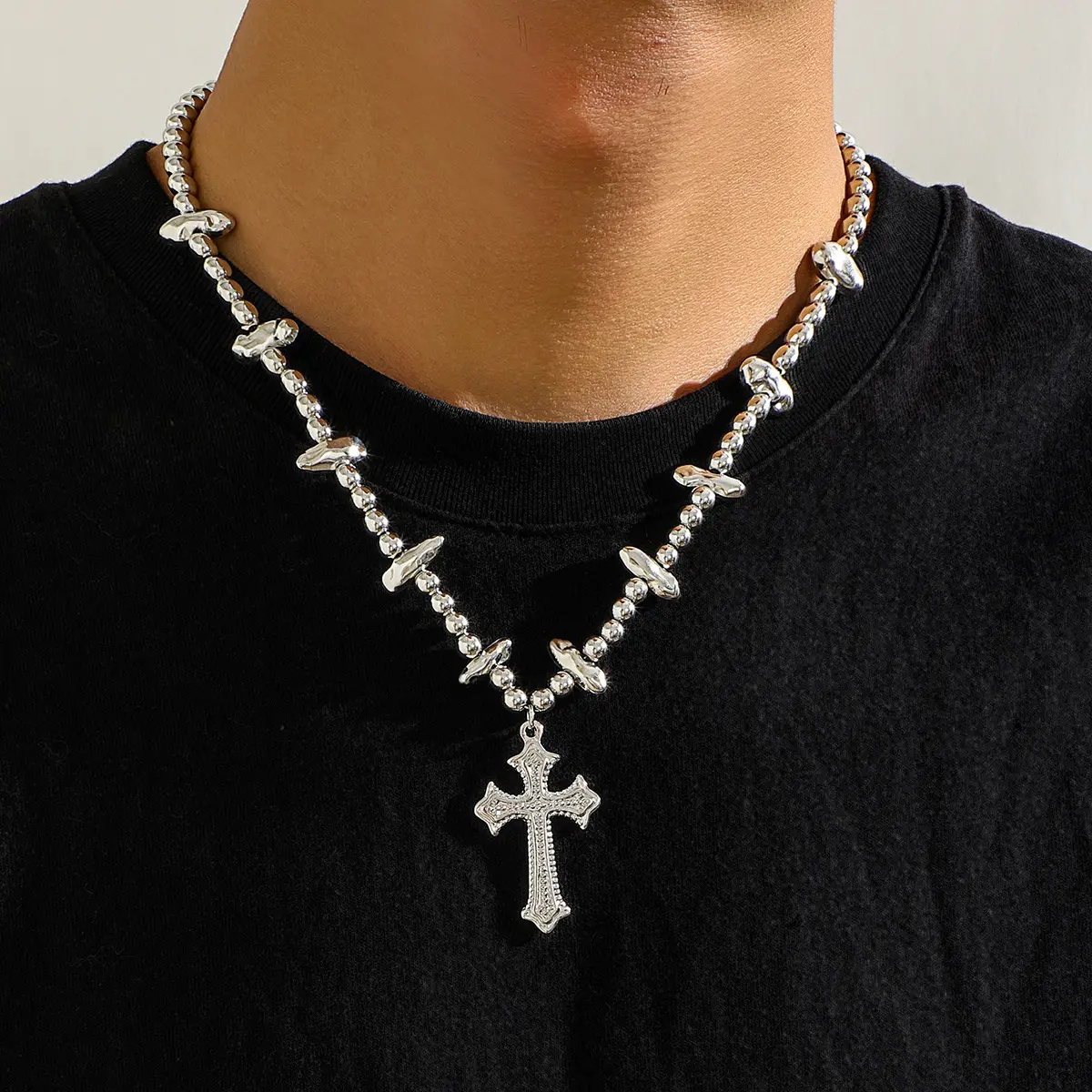 cross necklace stainless steel crucifix Pendant man necklace for men men's cross necklace