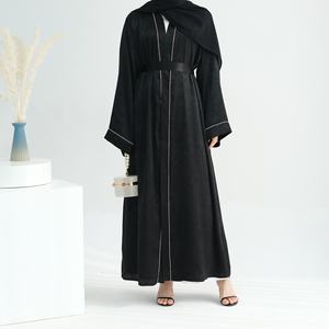 Loriya tinta unita <span class=keywords><strong>turchia</strong></span> modesto Dubai Abaya lusso Kimono Abaya abito musulmano donna piccolo diamante Abaya <span class=keywords><strong>abbigliamento</strong></span> islamico - Product Image 4