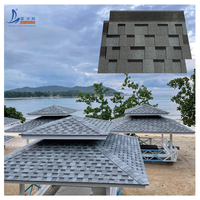 Philippinen Thailand Günstiger Preis Brownwood Blau-Schwarze Farbe Laminierte Asphalt-Dachschindeln 3-Flügel-Schindeln für Resort-Dächer