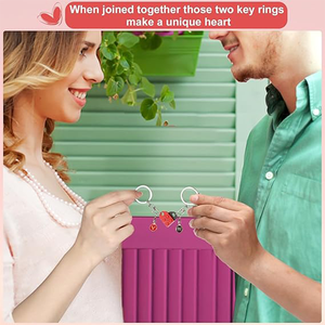 Ensemble de porte-clés en forme de cœur pour couple, personnalisable avec votre propre marque, pour un cadeau d'anniversaire ou de la Saint-Valentin, rouge - Product Image 4