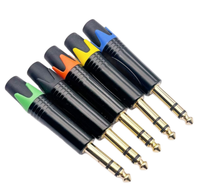 Connecteur Jack Audio Mono TS 6,35 mm (1/4 pouce) Plaqué Or Neuf avec Protection Contre les Courts-Circuits