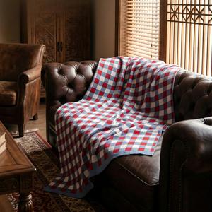 <span class=keywords><strong>Plaid</strong></span> rétro à carreaux pour canapé, couverture décorative douce et chaude en tricot, couverture <span class=keywords><strong>de</strong></span> voyage pour sieste, couverture <span class=keywords><strong>de</strong></span> canapé vintage à carreaux <span class=keywords><strong>de</strong></span> Noël - Product Image 2