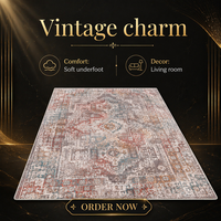 Tapis personnalisé en fibre de polyester style pastoral, à poils ras, motif minimaliste, lavable en machine, antidérapant, résistant aux taches pour salon
