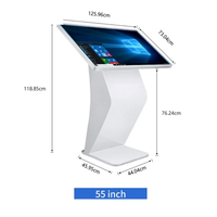 Caiyi Software Personalizado, Señalización Digital LCD, Monitor de Pantalla Táctil 4K, Quiosco Interactivo de 55 Pulgadas, Quiosco Digital Interior con Pantalla Táctil