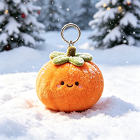 Op maat gemaakte schattige fruit sinaasappel pluche sleutelhanger Kawaii pluche sleutelhanger knuffel voor tas hanger aangepaste logo pluche sleutelhanger