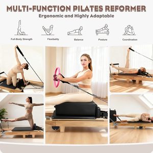 CZFIT - Máquina de Pilates Reformer Comercial Resistente en Oferta, Reformer de Pilates de Aluminio Negro para Ejercicios Corporales en Estudio - Product Image 6
