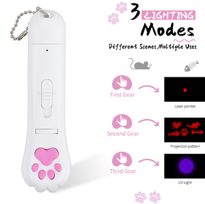 夏季 USB 充电式环保塑料互动卡通图案红外投影爪印激光猫训练棒 - Product Image 2